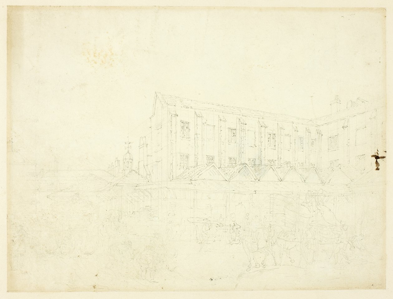 Tanulmány a Leaden Hall piacról, a London mikrokozmoszából alkotó: Augustus Charles Pugin