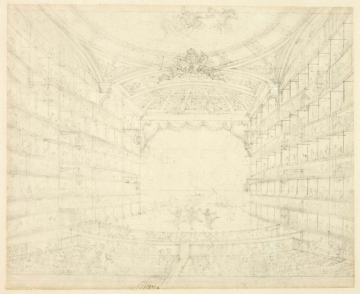 Tanulmány az Operaház számára, a Microcosm of Londontól alkotó: Augustus Charles Pugin