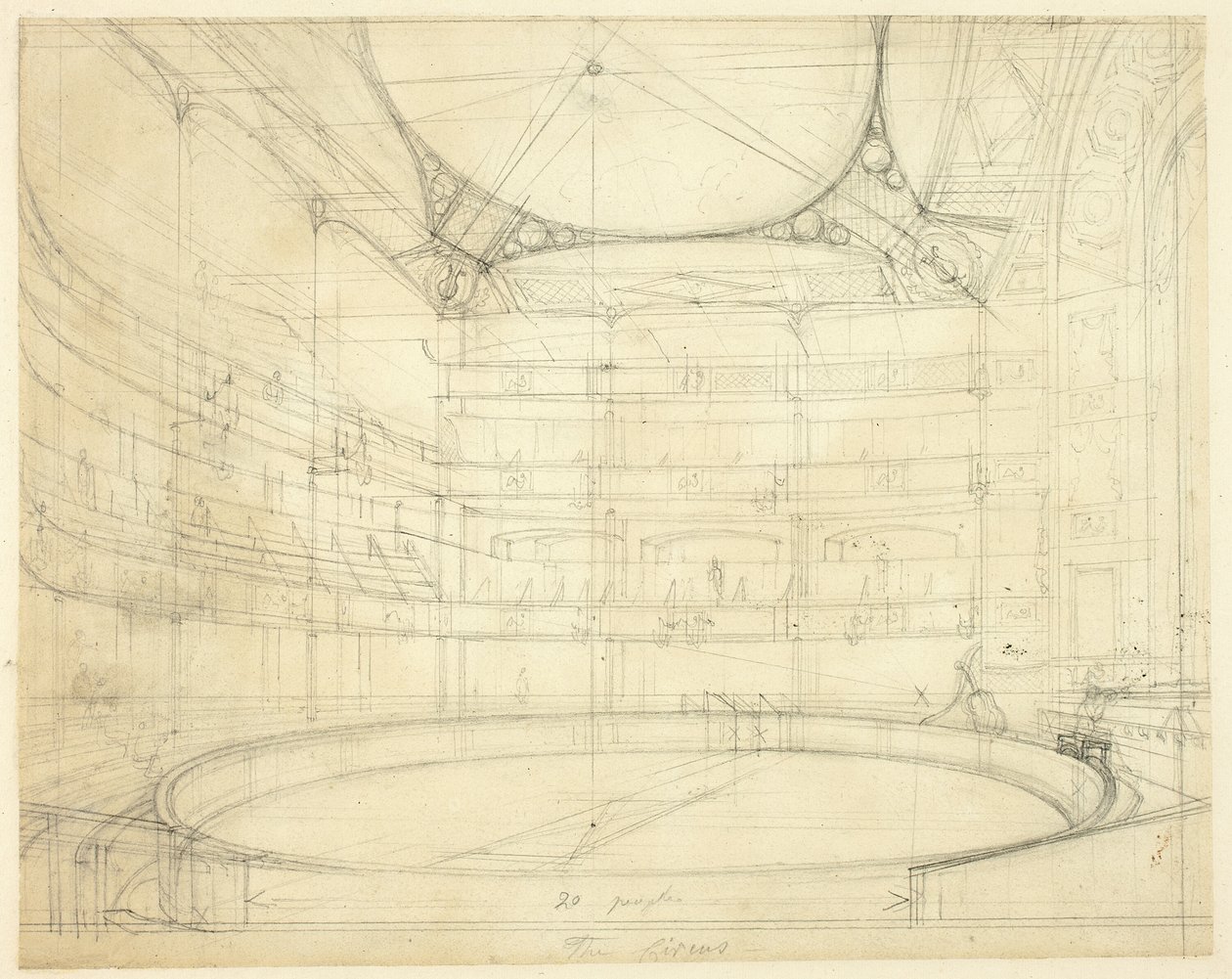 Tanulmány a Royal Circus számára, a Microcosm of Londontól alkotó: Augustus Charles Pugin