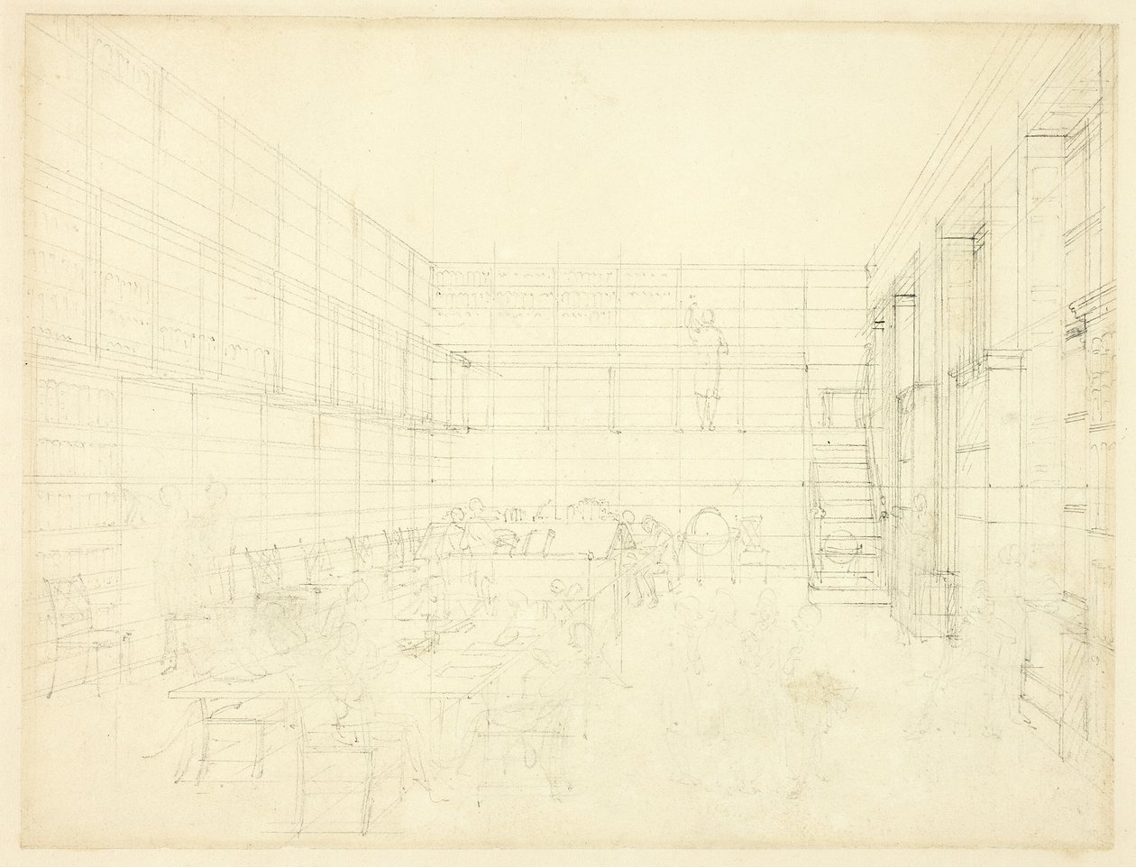 Tanulmány a Royal Institution, Albemarle Street, Microcosm of London alkotó: Augustus Charles Pugin