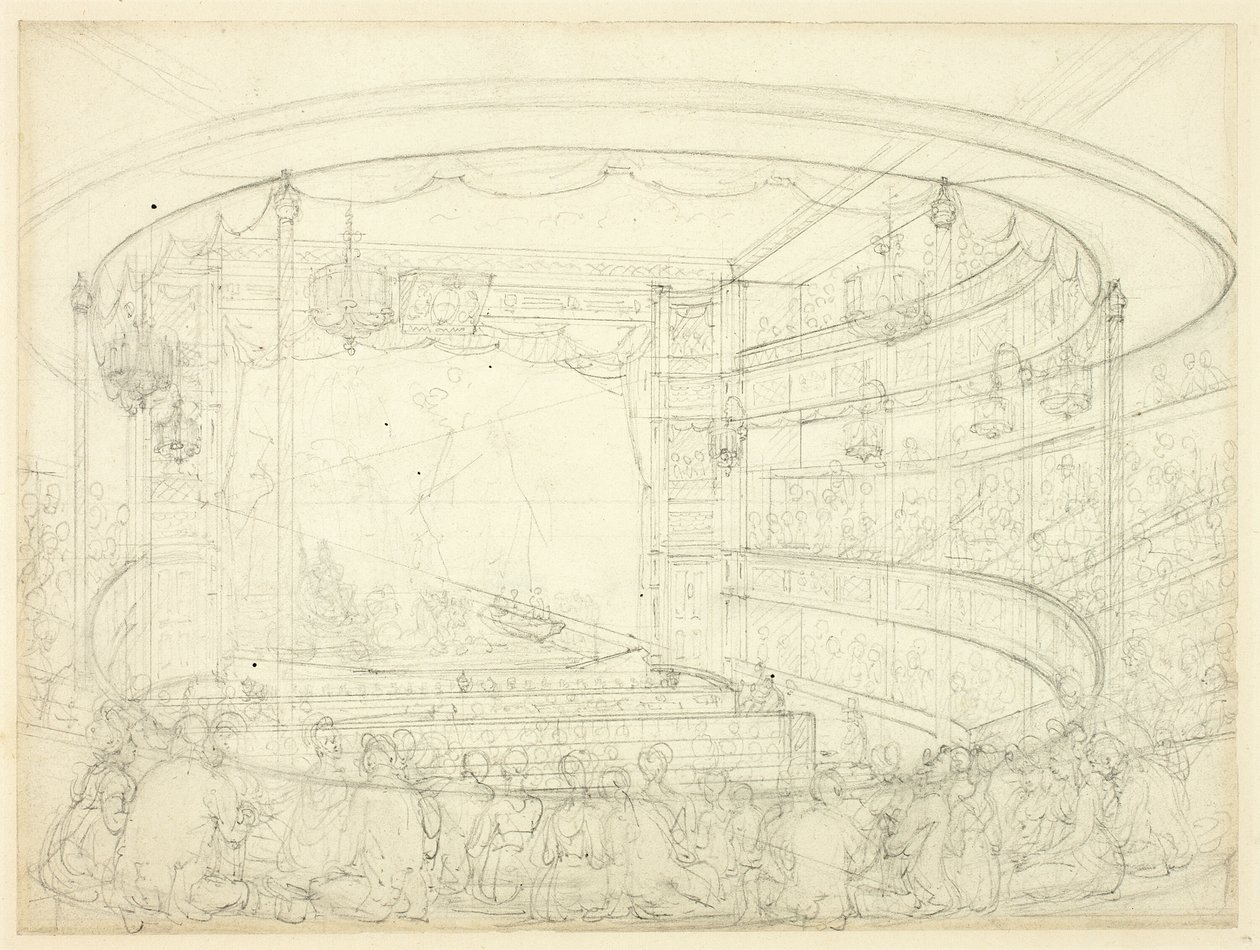 Tanulmány a Sadlers Wells Színház számára alkotó: Augustus Charles Pugin