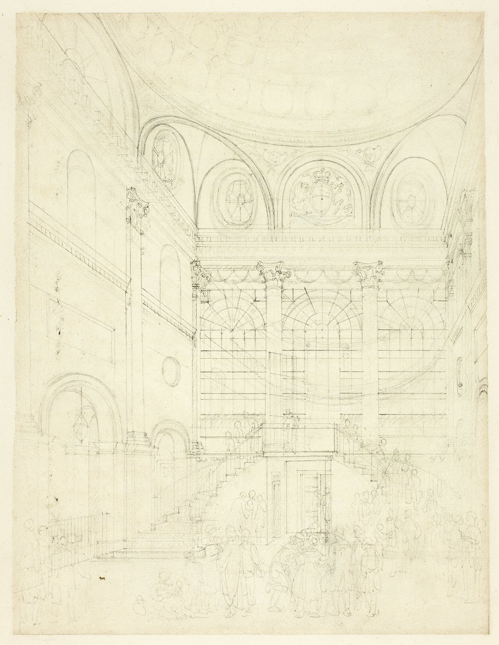Tanulmány a Session House számára, Clerkenwell, a Microcosm of Londontól alkotó: Augustus Charles Pugin