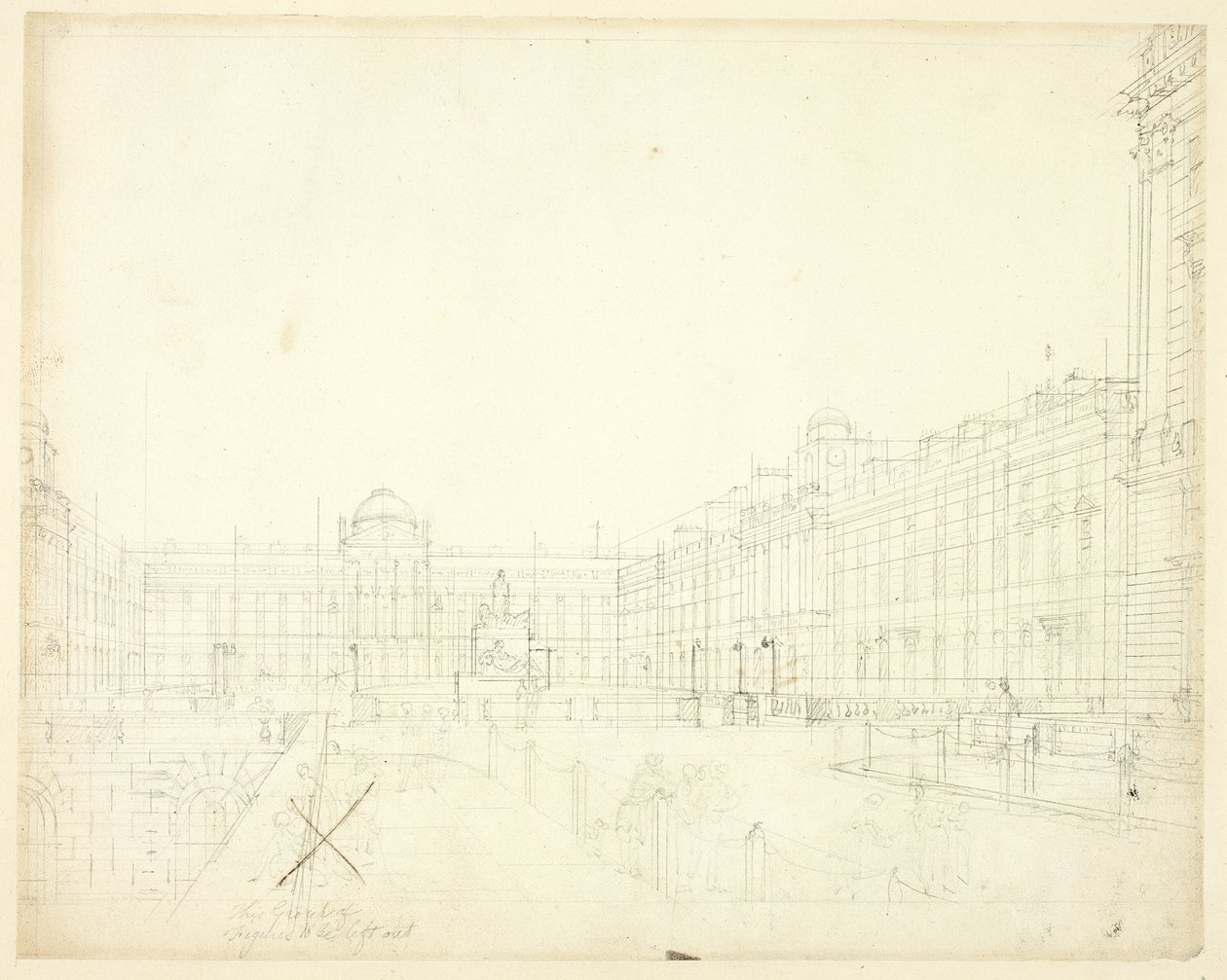 Tanulmány a Somerset House számára, Strand, a Microcosm of Londontól alkotó: Augustus Charles Pugin