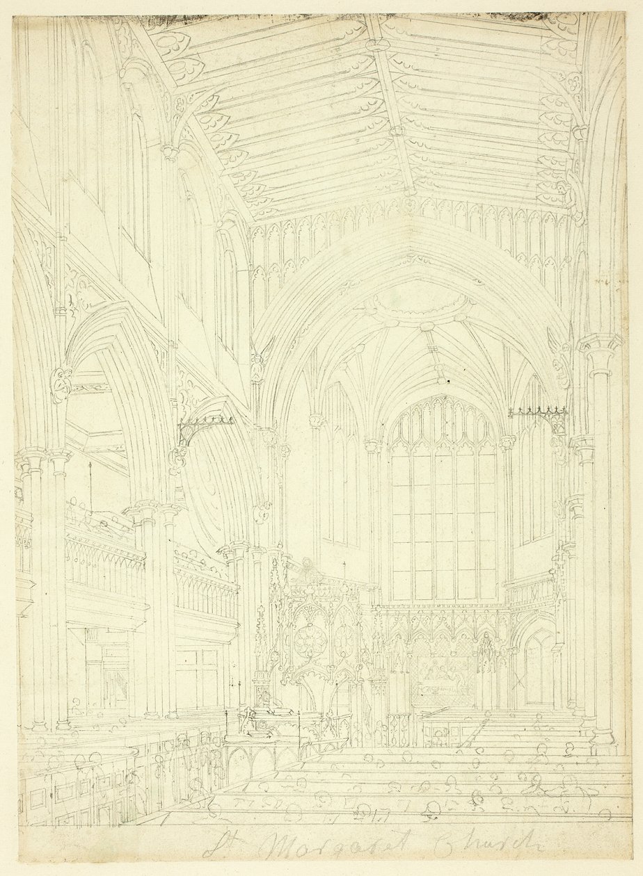 Tanulmány a Szent Margit-templomhoz, London mikrokozmoszából alkotó: Augustus Charles Pugin