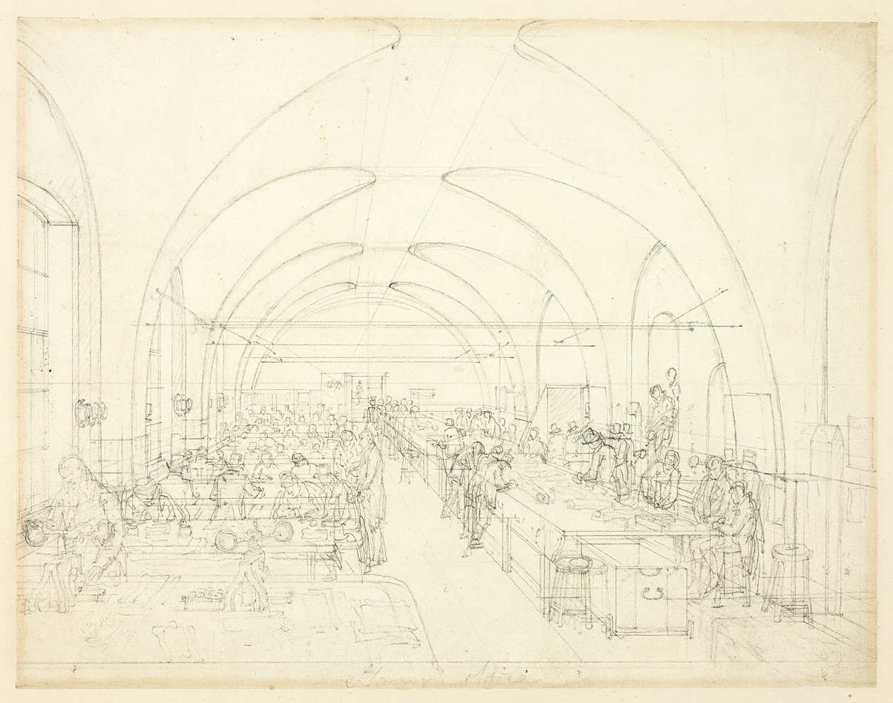Tanulmány a Stamp Office számára, a Microcosm of Londontól alkotó: Augustus Charles Pugin