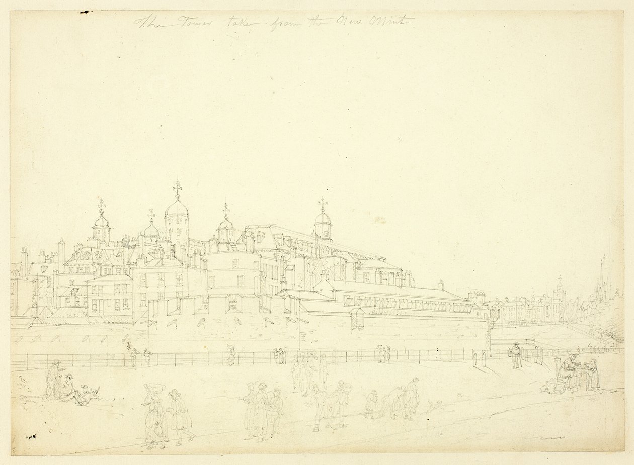 Tanulmány a toronyhoz, a New Mintből, a londoni Microcosmból alkotó: Augustus Charles Pugin