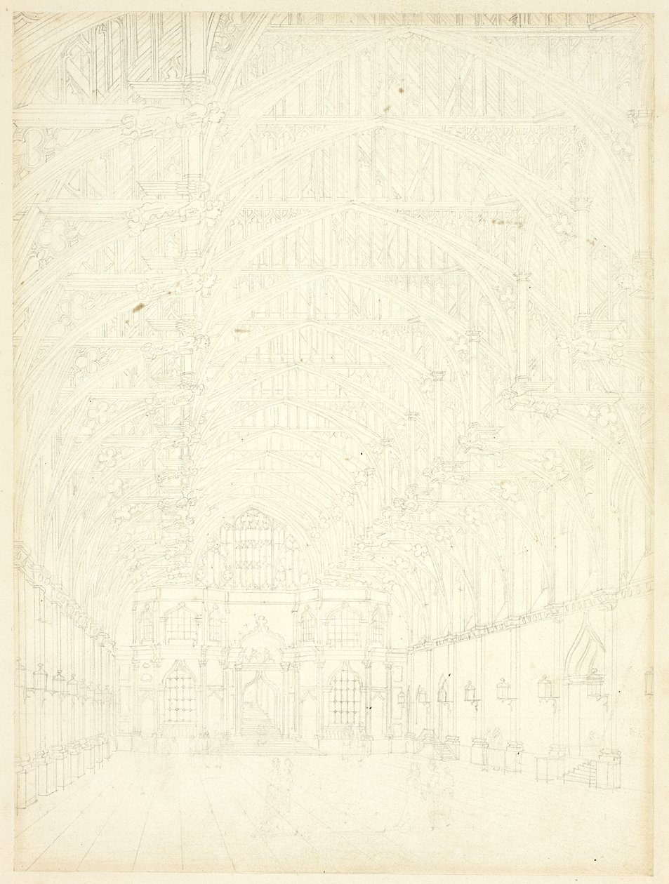 Tanulmány a Westminster Hall számára, a Microcosm of Londontól alkotó: Augustus Charles Pugin