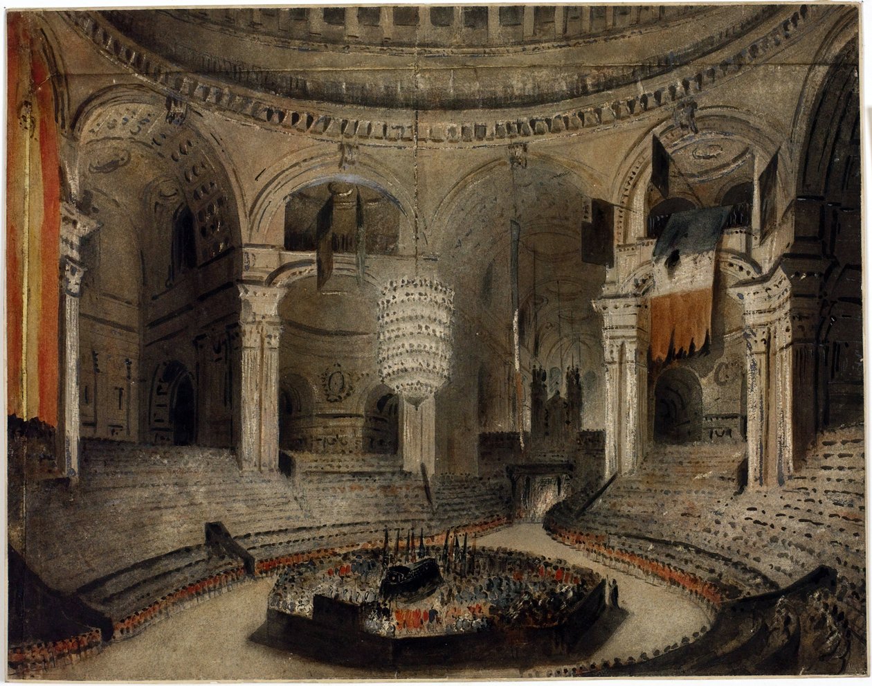 Lord Horatio Nelson (1758-1805) temetése a Szent Pál templomban (London, Anglia), január 9. alkotó: Augustus Charles Pugin