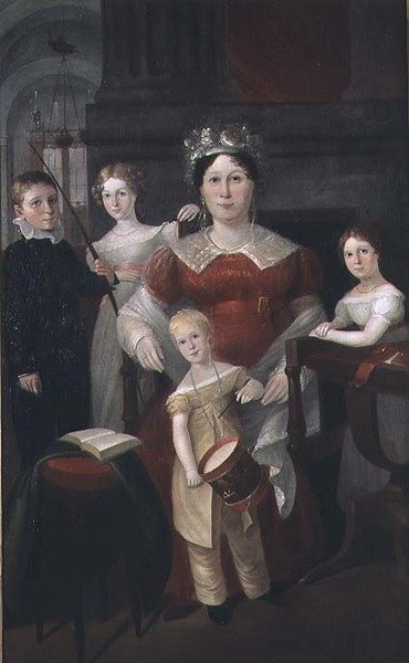 Mrs. John Piper és családja portréja, 1826 körül alkotó: Augustus Earle