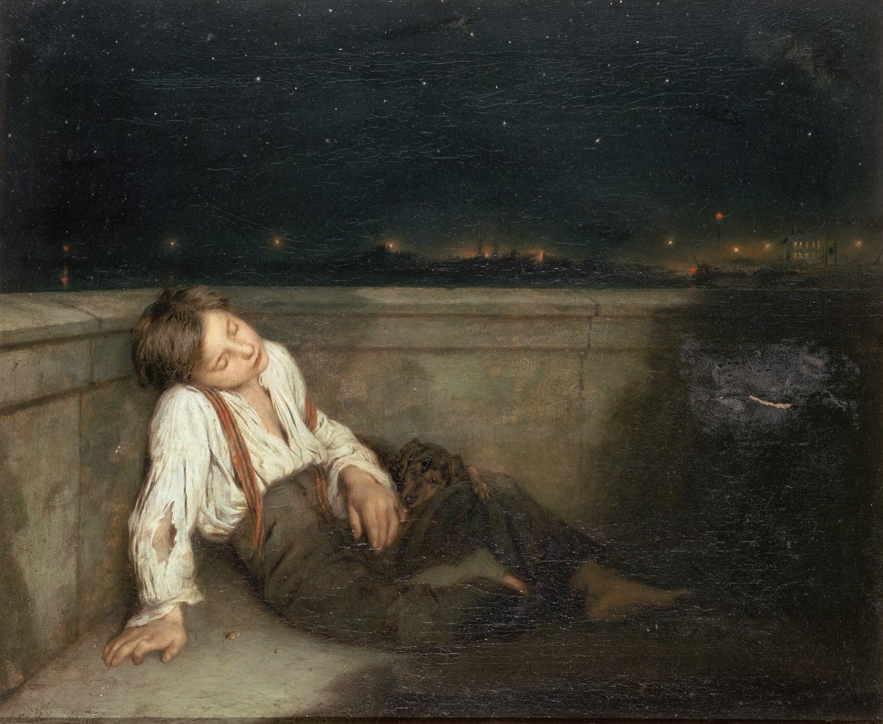 Mélyedés a London Bridge-en (olaj, vászon) alkotó: Augustus Edward Mulready