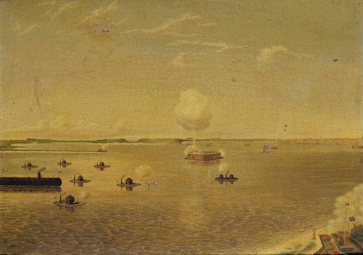Roham Sumter erőd ellen, 1863. április 7., 1863 körül (olaj, vászon) alkotó: Augustus Grinevald