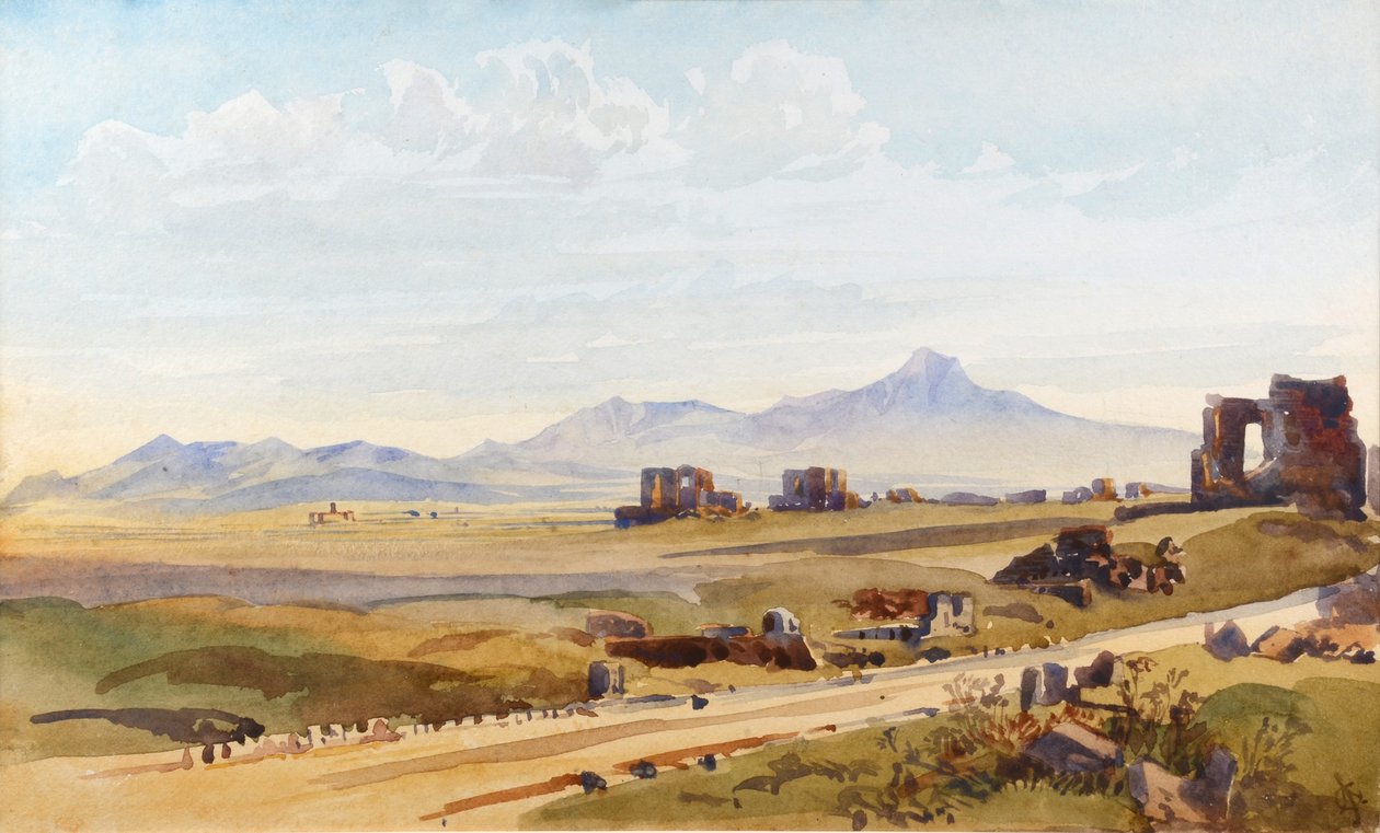 A Via Appián, Róma (akvarell) alkotó: Augustus John Cuthbert Hare