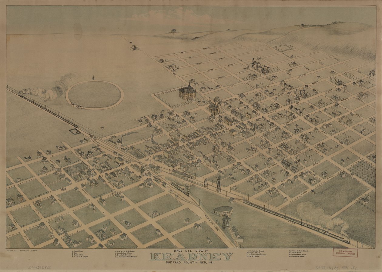 Kearney, Buffalo megye, Neb. 1881 LOC 2010592833 alkotó: Augustus Koch