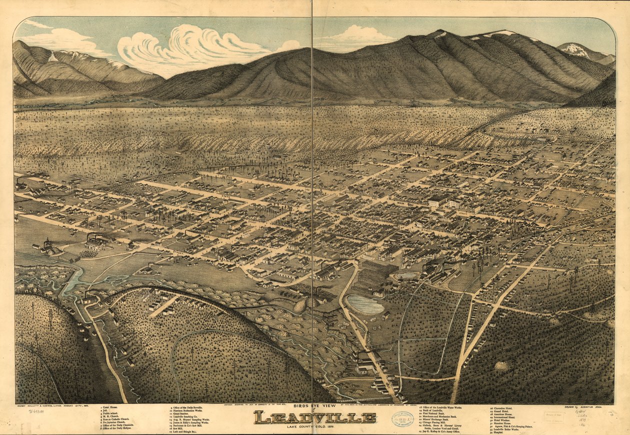 Madártávlat, Leadville, Lake County, Colo. 1879. alkotó: Augustus Koch