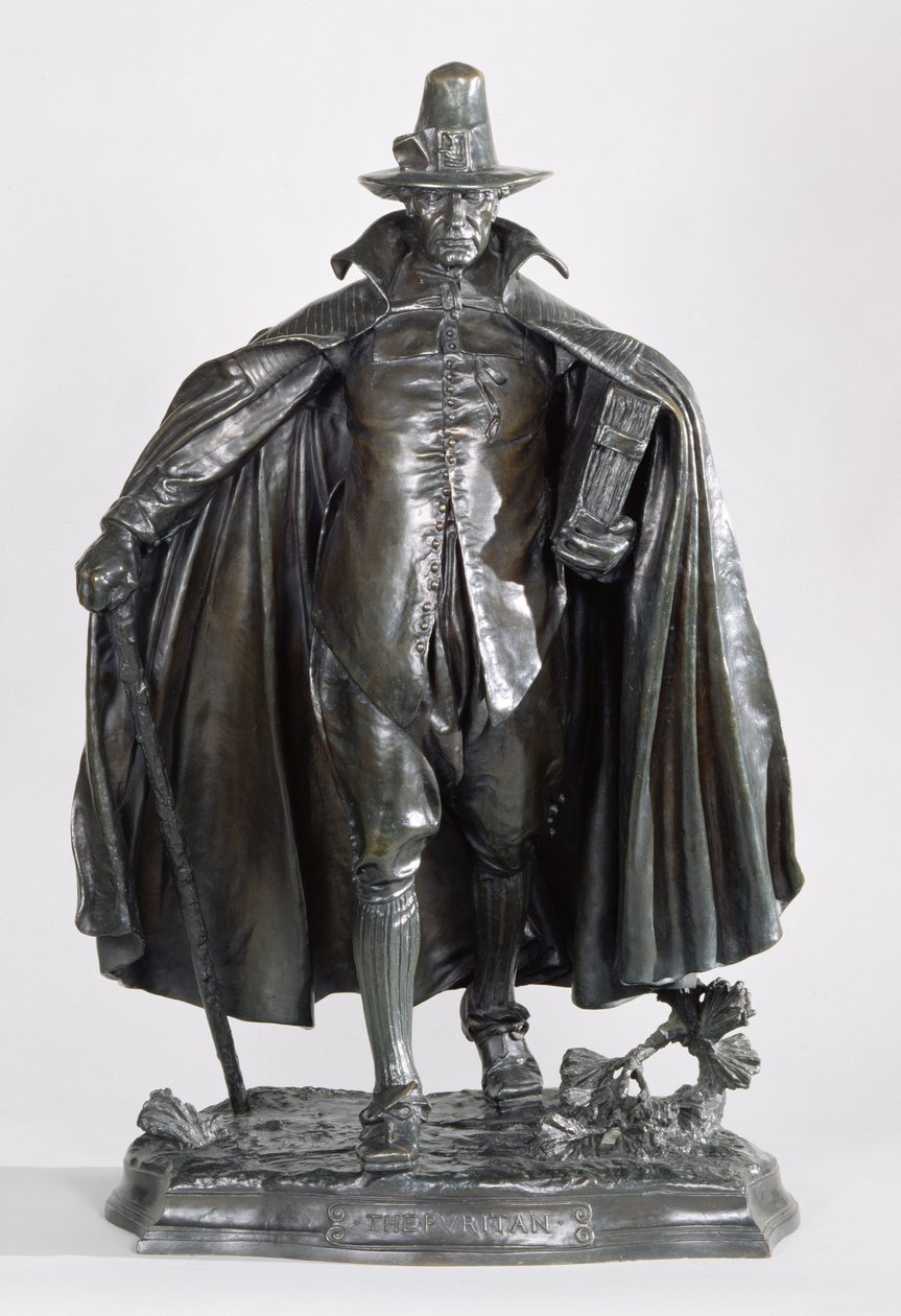 A puritán, 1899 (sötétbarnafekete patinás bronz) alkotó: Augustus Saint Gaudens