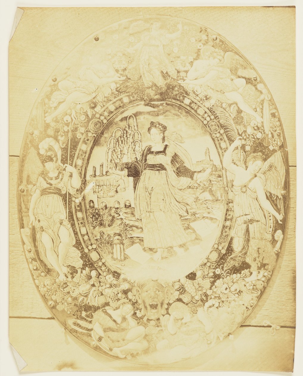 [A Grammar allegorikus alakját ábrázoló tábla] alkotó: Augustus W. Franks