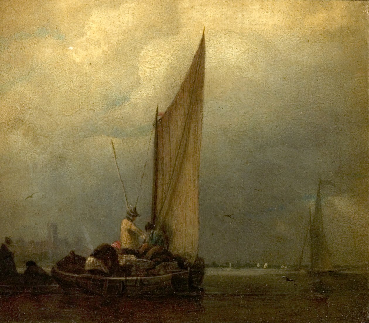 Folyói jelenet uszályokkal, 1825 körül alkotó: Augustus Wall Callcott