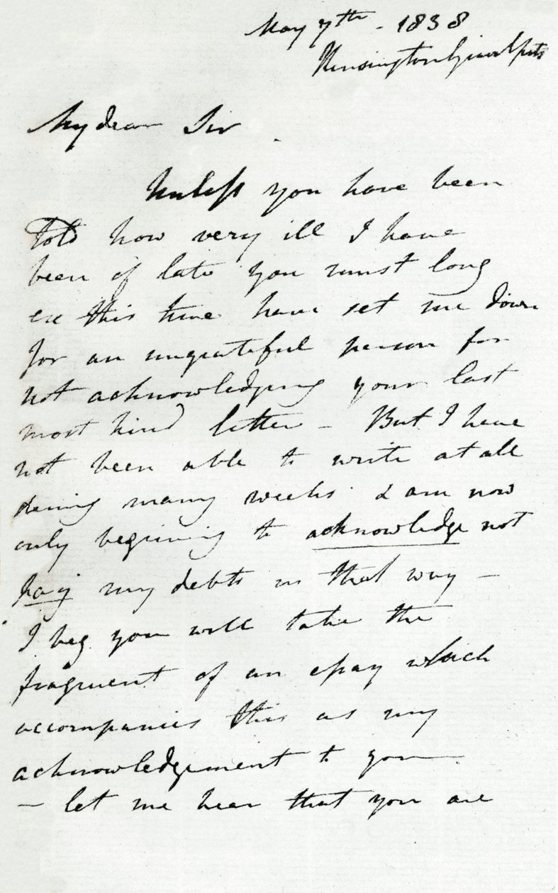Augustus Wall Callcott levele, 1838. május 7., 1904 alkotó: Augustus Wall Callcott