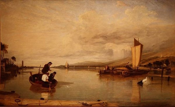 Halálnyugalom: Hajók a Cowes Castle mellett alkotó: Augustus Wall Callcott