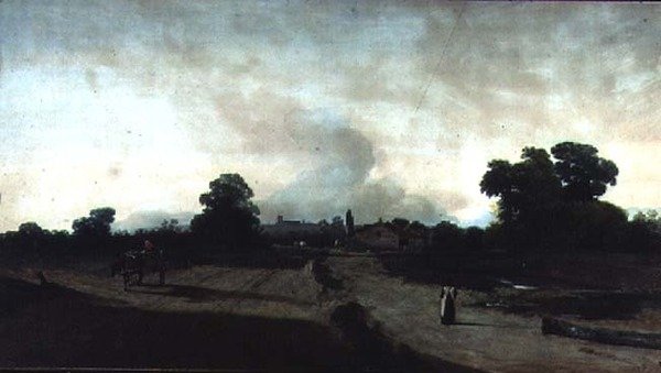 Táj: Este (rajz) alkotó: Augustus Wall Callcott