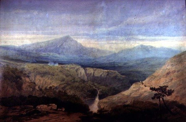 Mawddach folyó völgye: Cader Idris a távolban alkotó: Augustus Wall Callcott