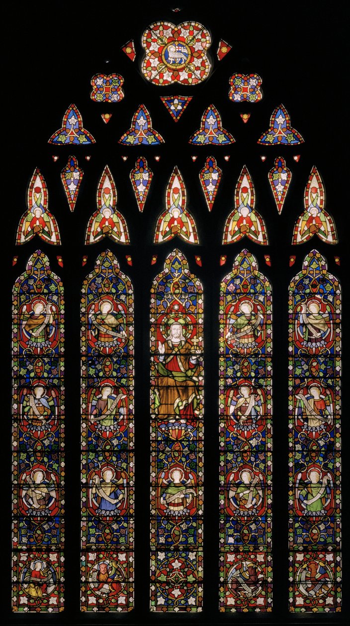 Krisztus angyalokkal körülvéve, 1850 (festett üveg) alkotó: Augustus Welby Northmore Pugin