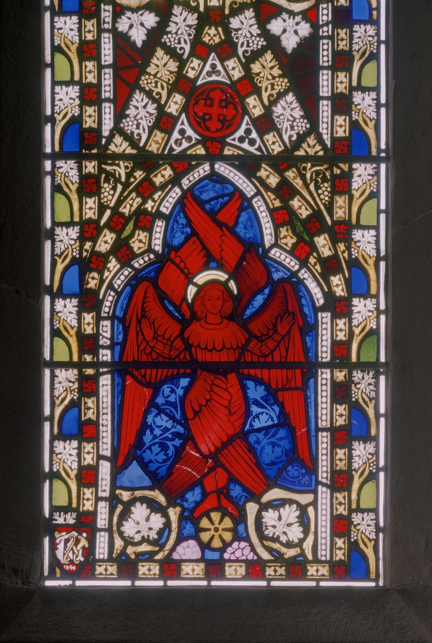 Krisztus Szeráfokkal, részlet, 1844 körül (festett üveg) alkotó: Augustus Welby Northmore Pugin