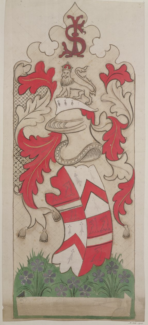 Tervezés a Parlament díszítésére (ceruza, gouache és wc papíron) alkotó: Augustus Welby Northmore Pugin