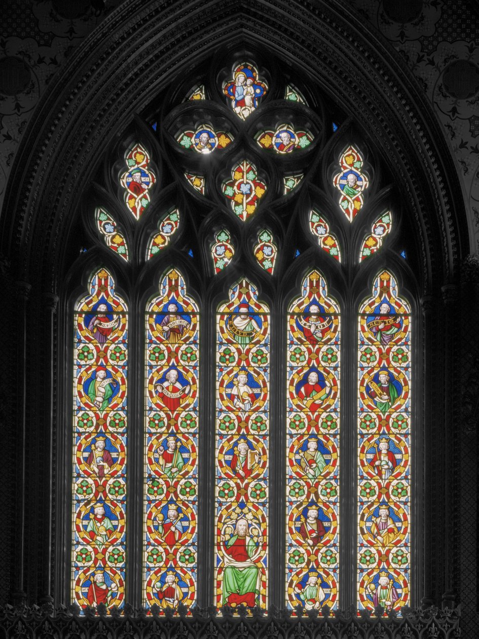 Keleti ablak Jesse-fával, 1845 körül (ólomüveg) alkotó: Augustus Welby Northmore Pugin