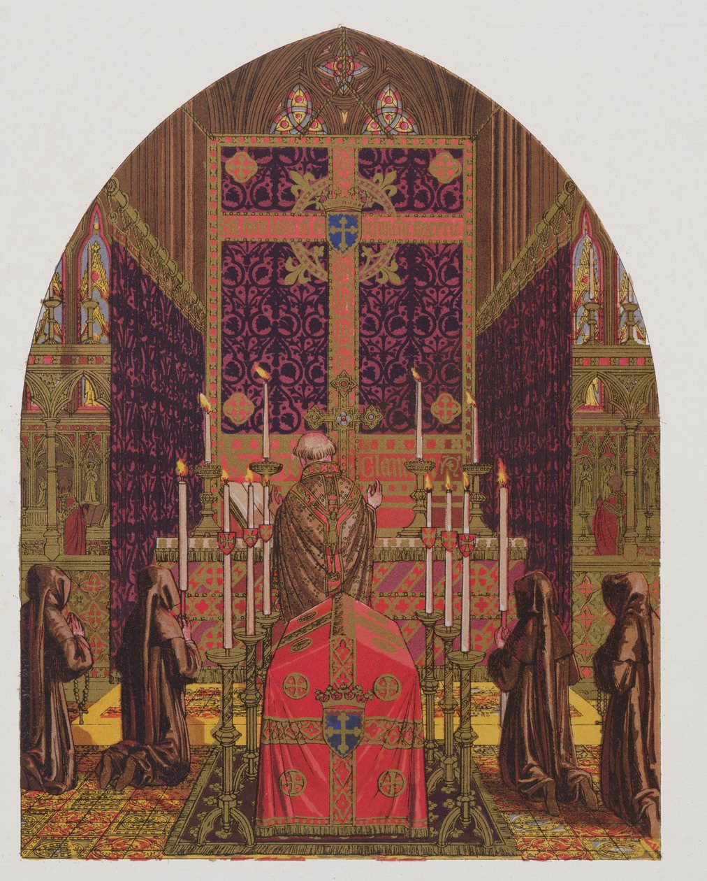 Egyházi tervezés, The Glossary of Ecclesiastical Ornament and Costume, litográfiája H.C. Maguire, 1844 alkotó: Augustus Welby Northmore Pugin