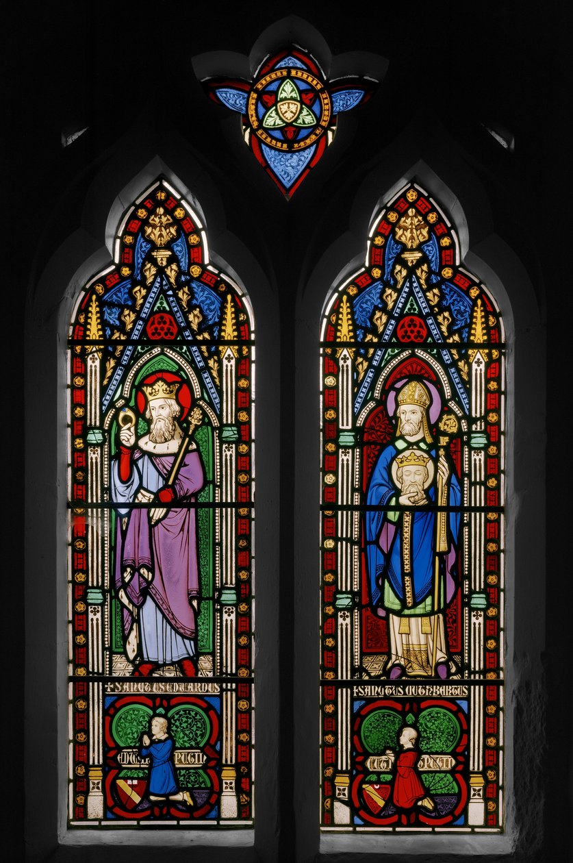 Hitvalló Edward és Szent Cuthbert, Kápolna ablaka, 1844 körül (festett üveg) alkotó: Augustus Welby Northmore Pugin