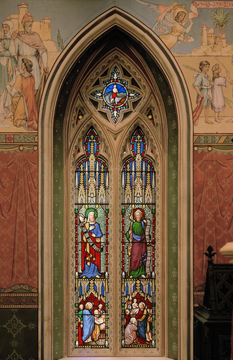 Illés, Nagy Szent Jakab, Jónás és a bálna, 1850-1852 (ólomüveg) alkotó: Augustus Welby Northmore Pugin