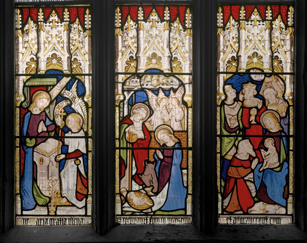 Események Krisztus és Szűz Mária életéből, részlet, 1851 (festett üveg) alkotó: Augustus Welby Northmore Pugin