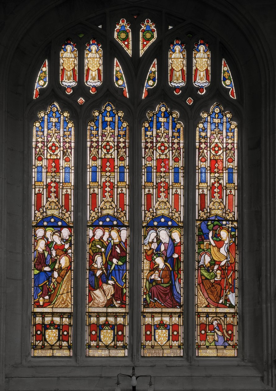 Események Szent Mária Magdolna életében, 1848 (ólomüveg) alkotó: Augustus Welby Northmore Pugin