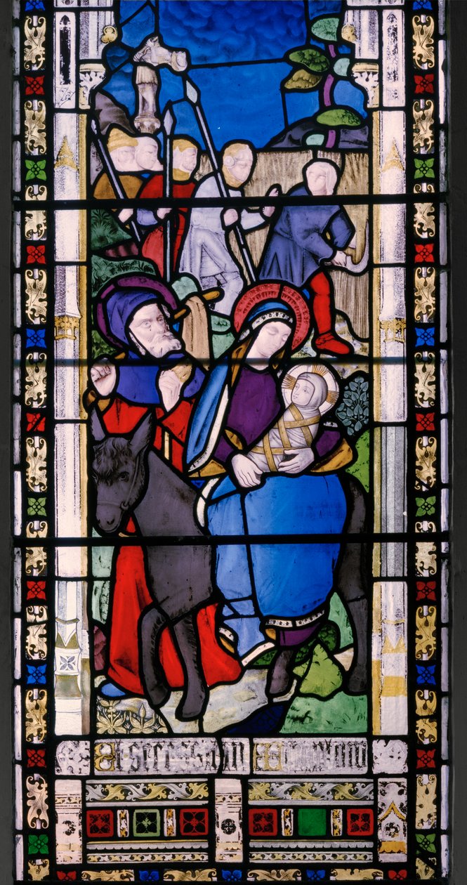 Repülés Egyiptomba, részlet, 1853 (festett üveg) alkotó: Augustus Welby Northmore Pugin