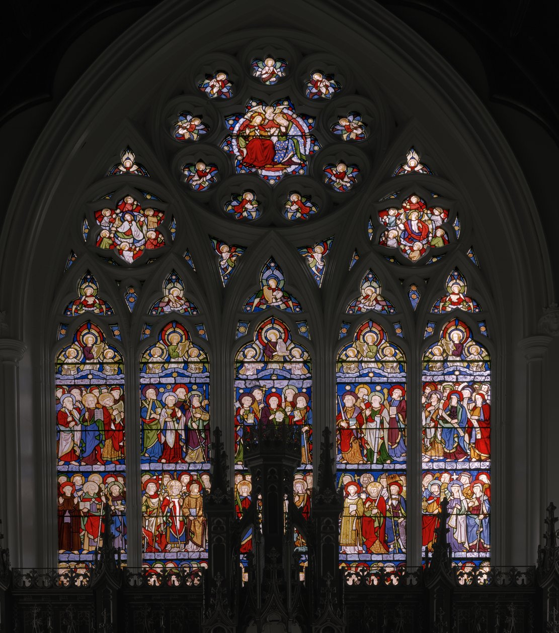Mennyei Jeruzsálem, 1849 (ólomüveg) alkotó: Augustus Welby Northmore Pugin