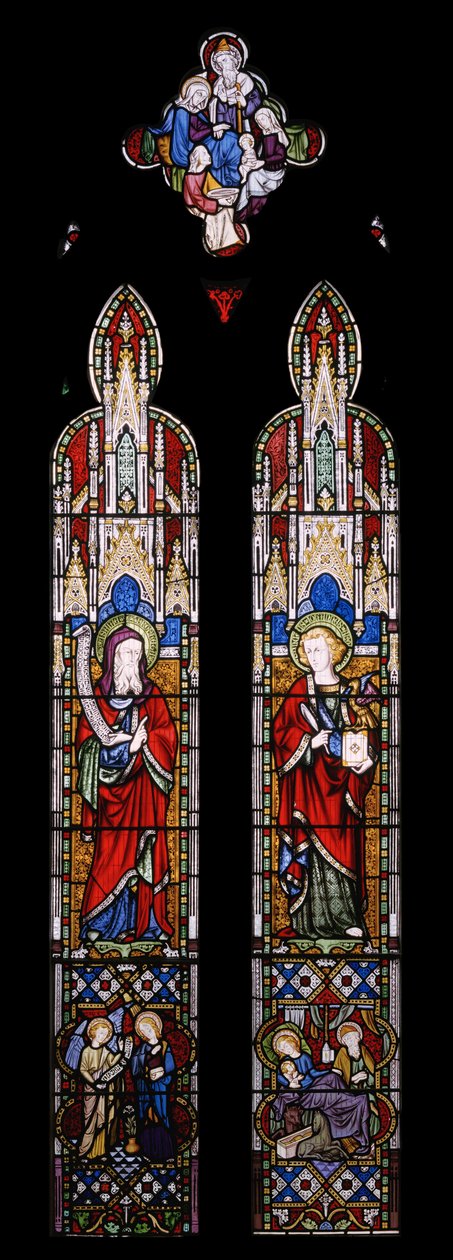 Ézsaiás és Szent János evangélista, 1850 (festett üveg) alkotó: Augustus Welby Northmore Pugin