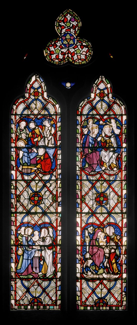 Lady kápolna ablaka jelenetekkel a Szűzanya életéből, 1851 (ólomüveg) alkotó: Augustus Welby Northmore Pugin