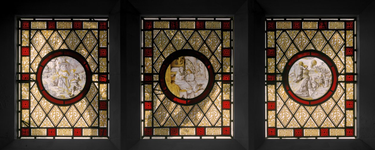 Könyvtári ablakok holland körökkel, 1844 körül (ólomüveg) alkotó: Augustus Welby Northmore Pugin