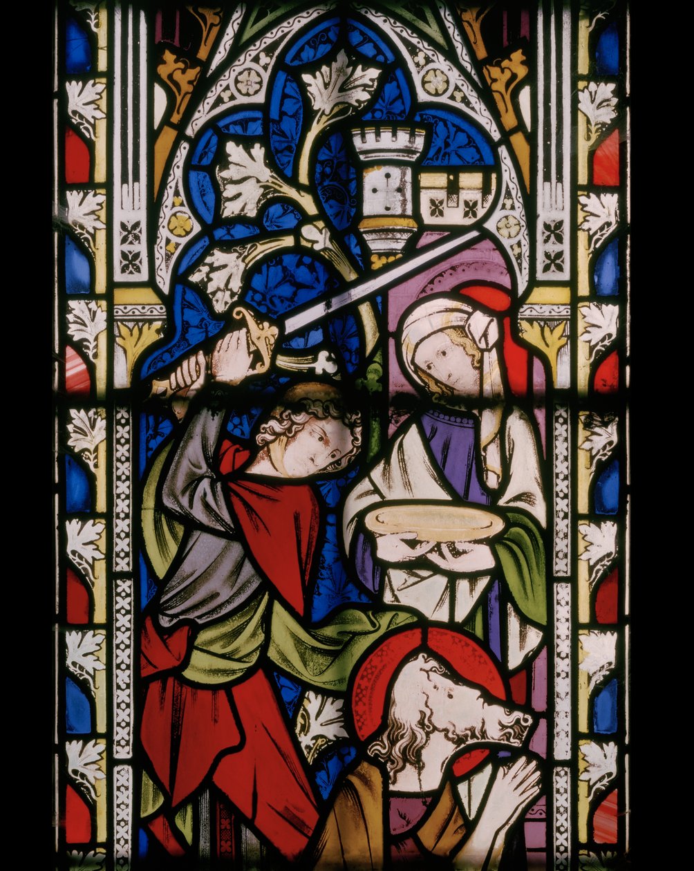 Keresztelő Szent János élete, részlet, 1852 (ólomüveg) alkotó: Augustus Welby Northmore Pugin