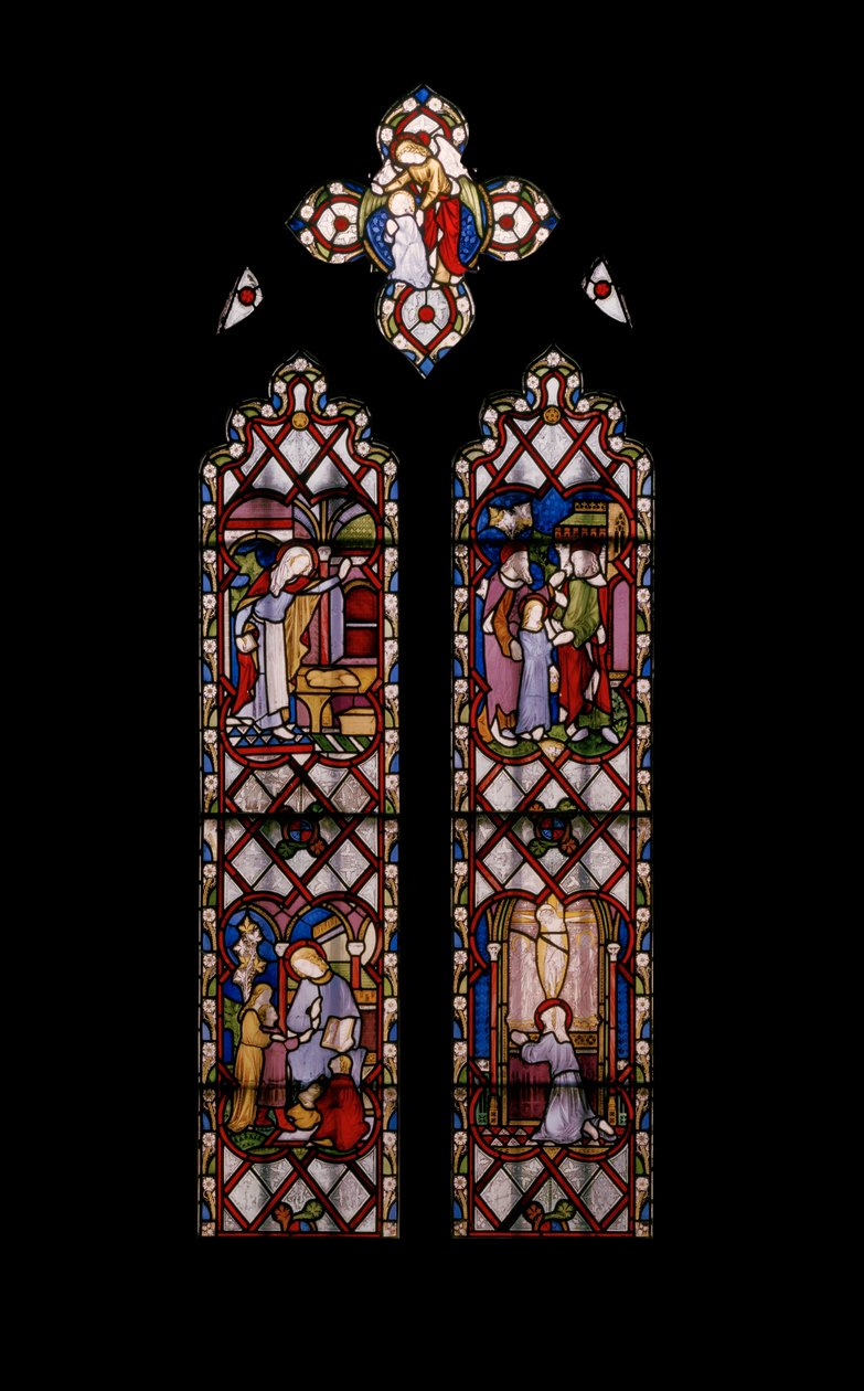 A Szűz élete, 1854 körül (festett üveg) alkotó: Augustus Welby Northmore Pugin