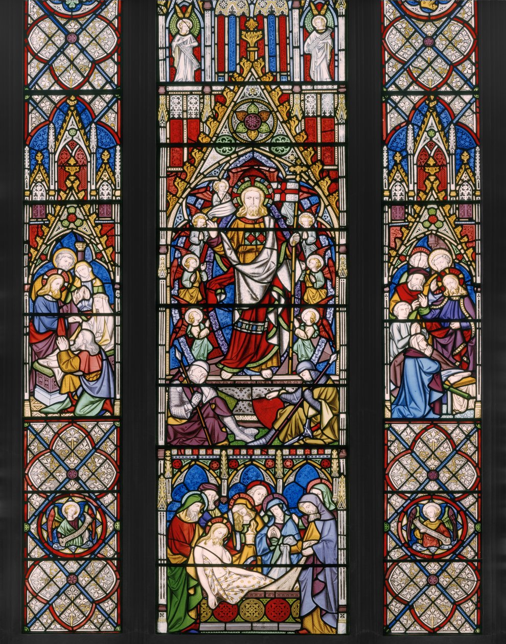 Feltámadás témák, részlet, 1850 (ólomüveg) alkotó: Augustus Welby Northmore Pugin