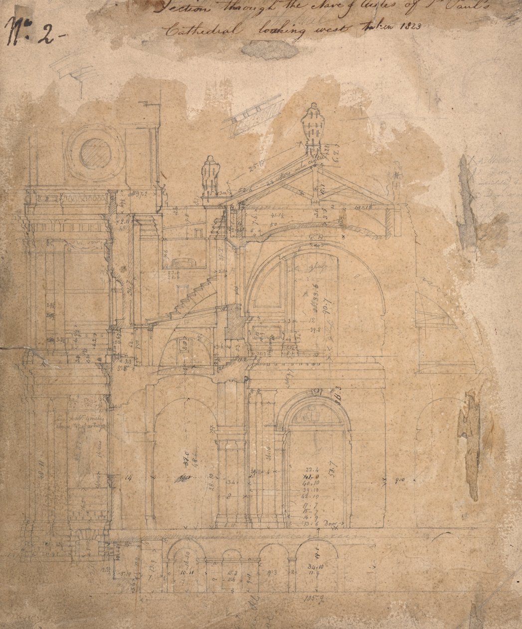 A Szent Pál-székesegyház folyosóinak hajóján keresztül nyugatra néző szakasz alkotó: Augustus Welby Northmore Pugin