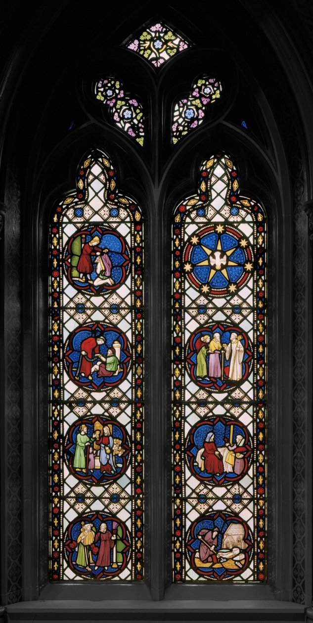 Seven Corporal Act Of Mercy, 1845 körül (festett üveg) alkotó: Augustus Welby Northmore Pugin