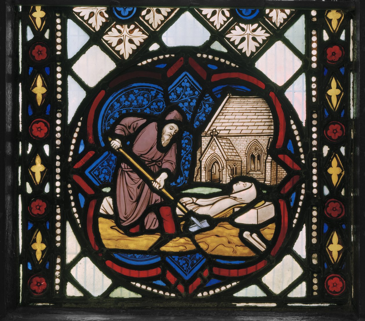 Seven Corporal Act of Mercy, részlet, 1845 körül (festett üveg) alkotó: Augustus Welby Northmore Pugin