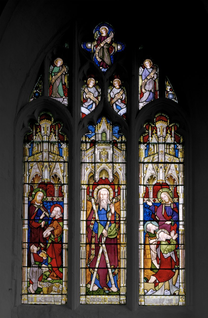 Szent András és Krisztus csodái, 1851 (ólomüveg) alkotó: Augustus Welby Northmore Pugin