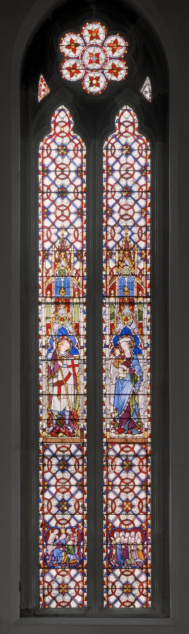 St. George, Virgin & Child, 1850 (ólomüveg) alkotó: Augustus Welby Northmore Pugin
