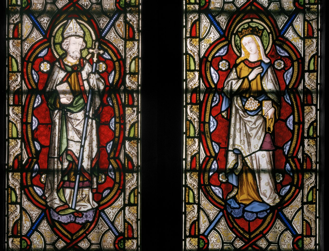 Beverley Szent János és Magyar Szent Erzsébet, részlet, 1849 (ólomüveg) alkotó: Augustus Welby Northmore Pugin