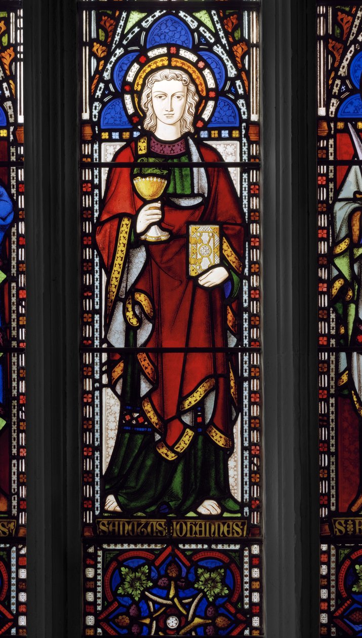 Szent János evangélista, 1849 (festett üveg) alkotó: Augustus Welby Northmore Pugin