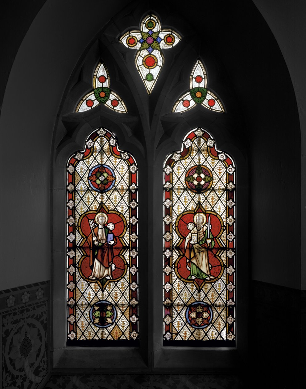 Szent Péter és Szent Pál, 1848 (ólomüveg) alkotó: Augustus Welby Northmore Pugin